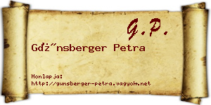 Günsberger Petra névjegykártya